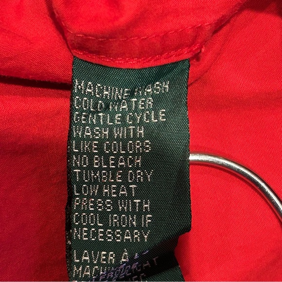 Lauren Ralph Lauren Red Cotton Crest Embroidered Button Down Shirt Womens Sz 8 - Picture 9 of 9